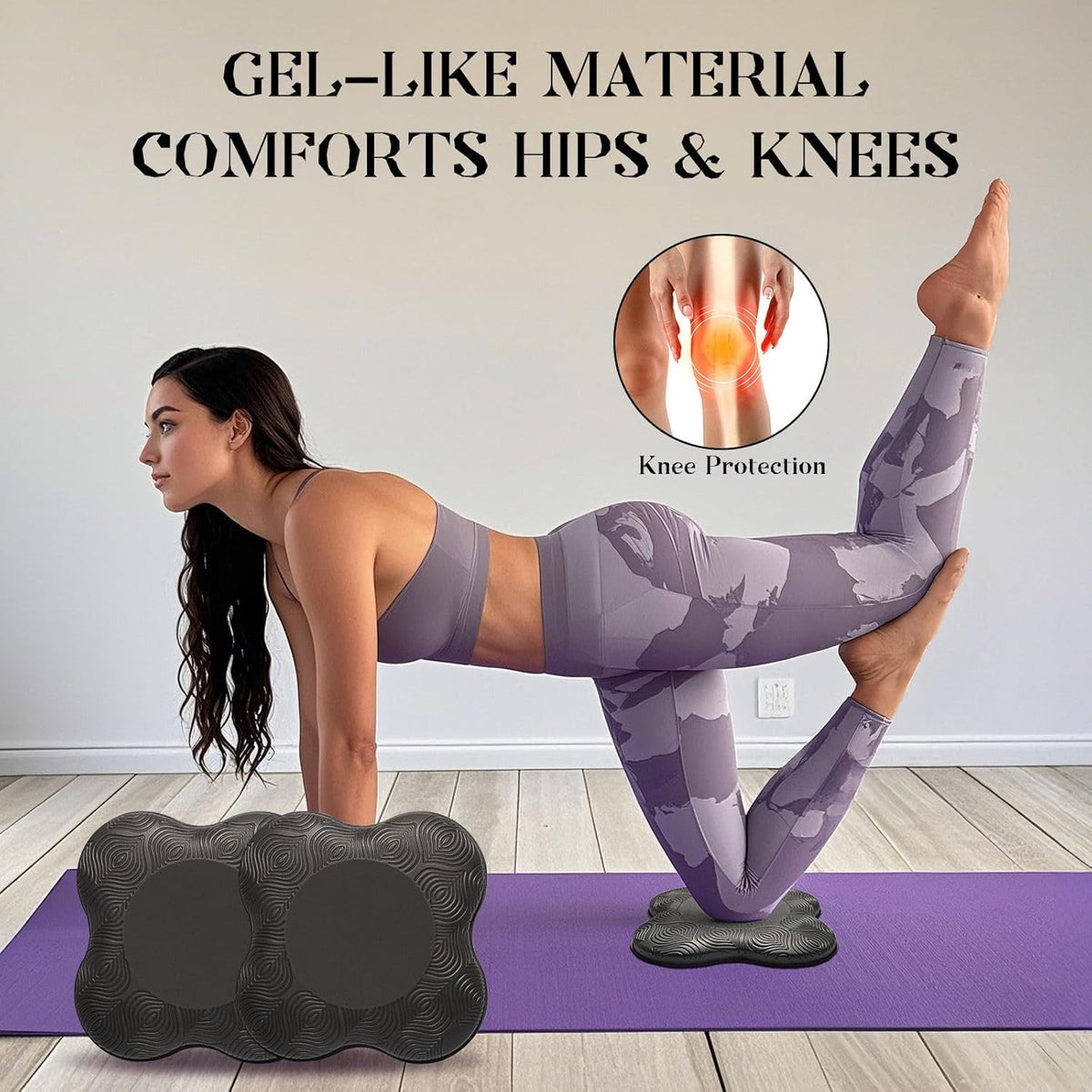 Yoga Knee Pads for Joint Protection – Non-Slip Wrist, Elbow & Knee Cushion Support (Pack of 2)