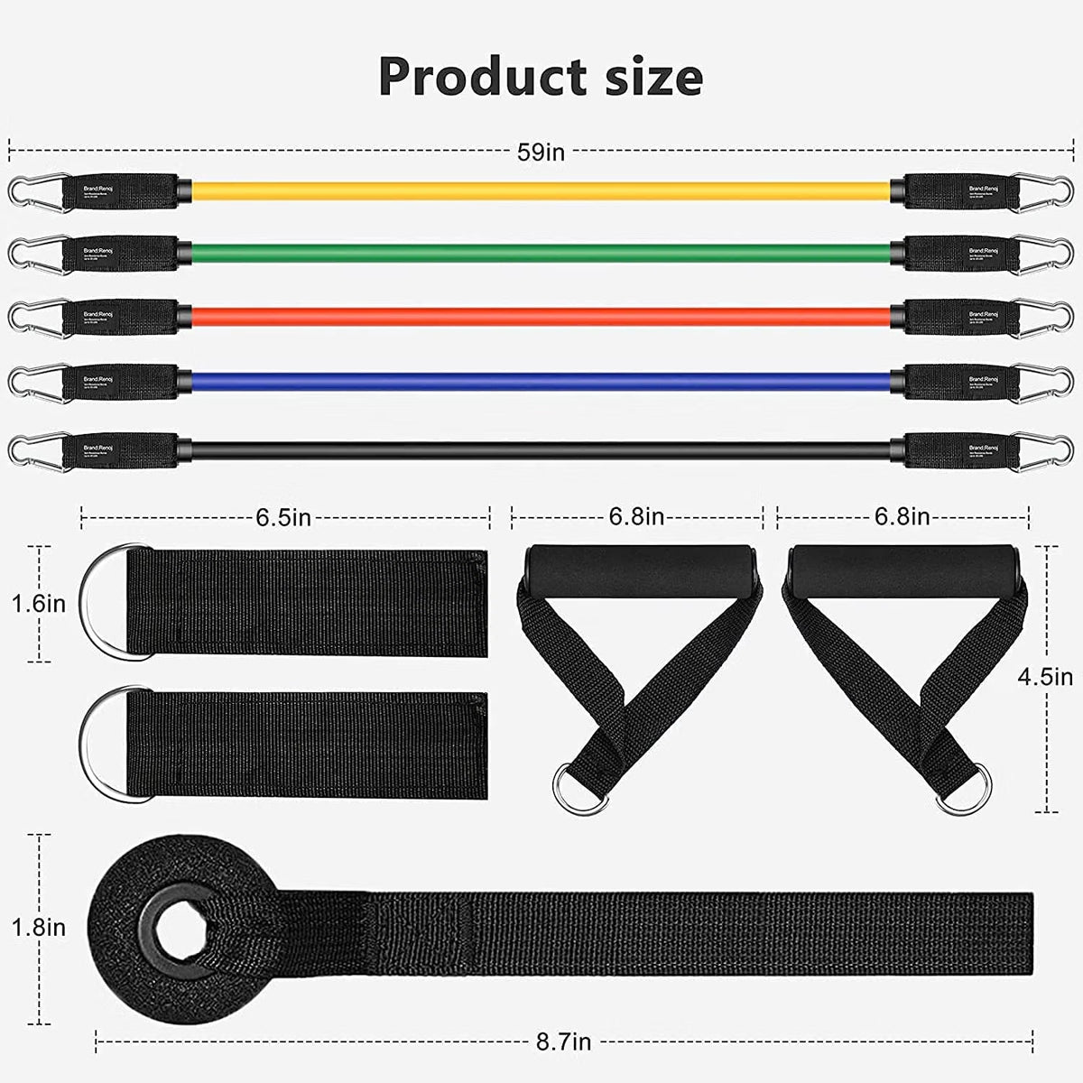 11 Pcs Resistance Bands Set for Exercise, Stretching, & Workout