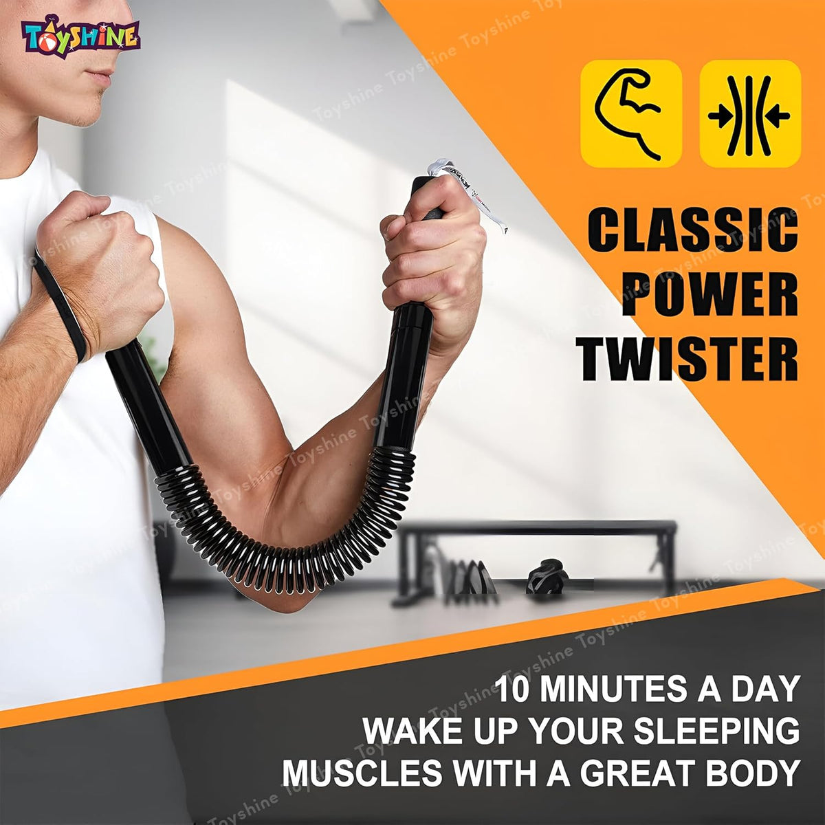Carbon Steel Metal Spring Power Twister 40 kg Bar Equipment for Upper Body and Arm Strengthening Workout