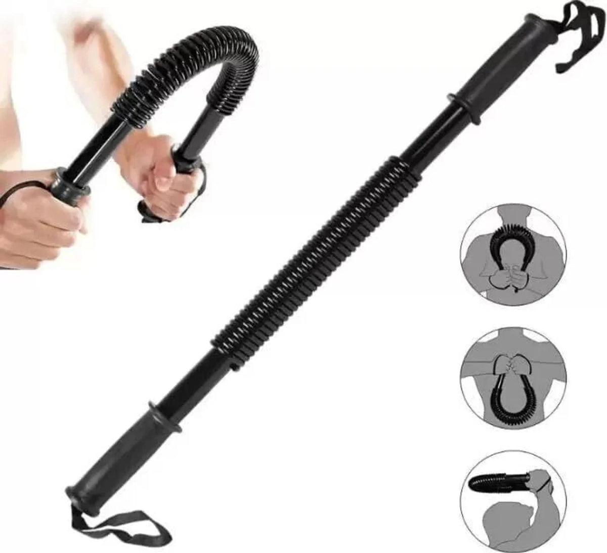 Carbon Steel Metal Spring Power Twister 40 kg Bar Equipment for Upper Body and Arm Strengthening Workout